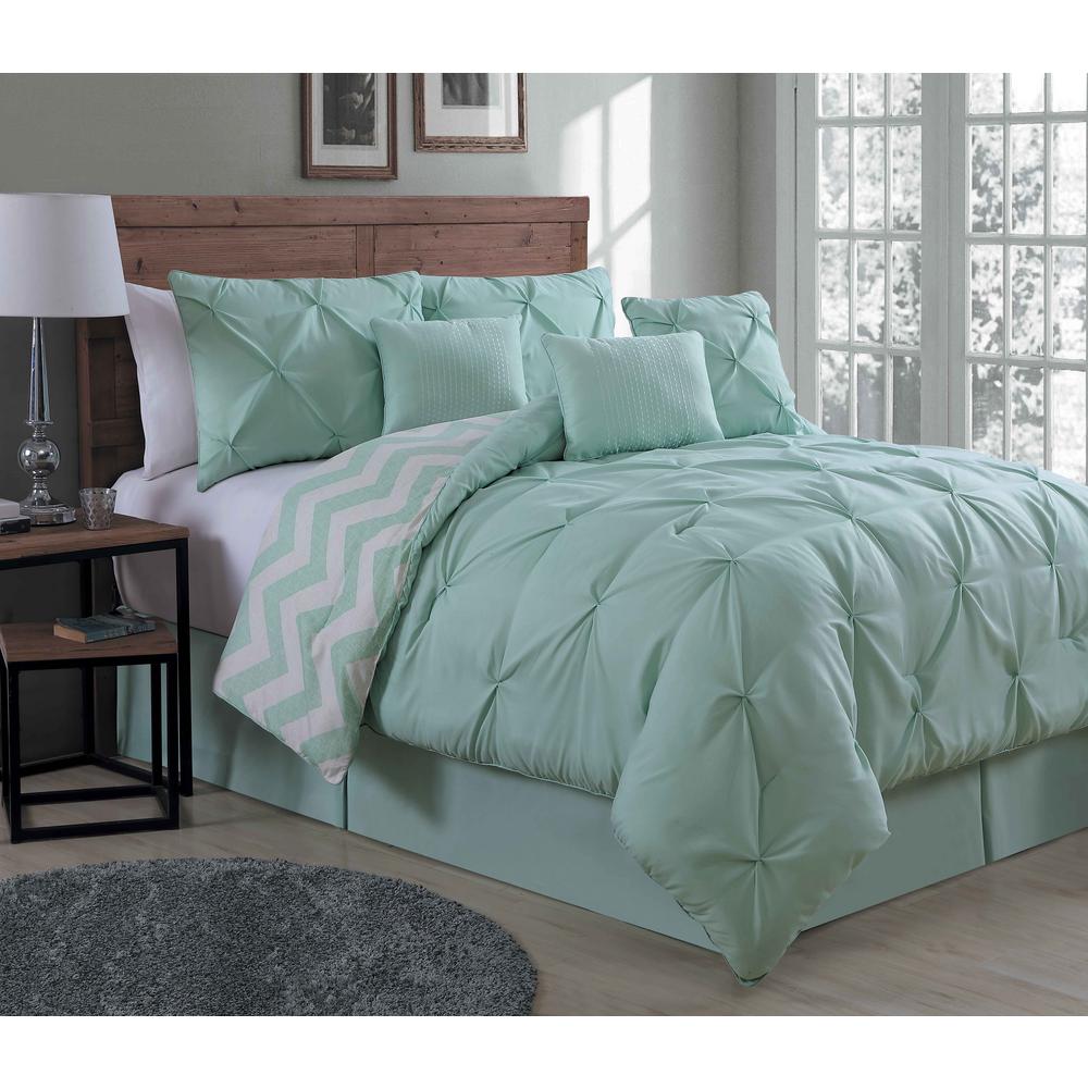 Avondale Manor Ella 7 Piece Mint Queen Comforter Set Ell7csquenghmt Avondale Manor Ella 7 Piece Mint Queen Comforter Set