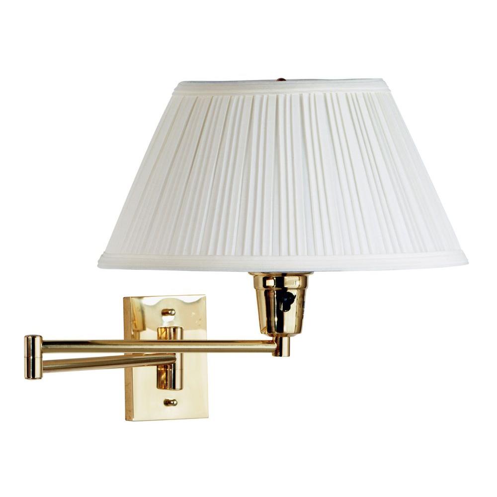Kenroy Home Element Polished Brass Wall Swing Arm Lamp
