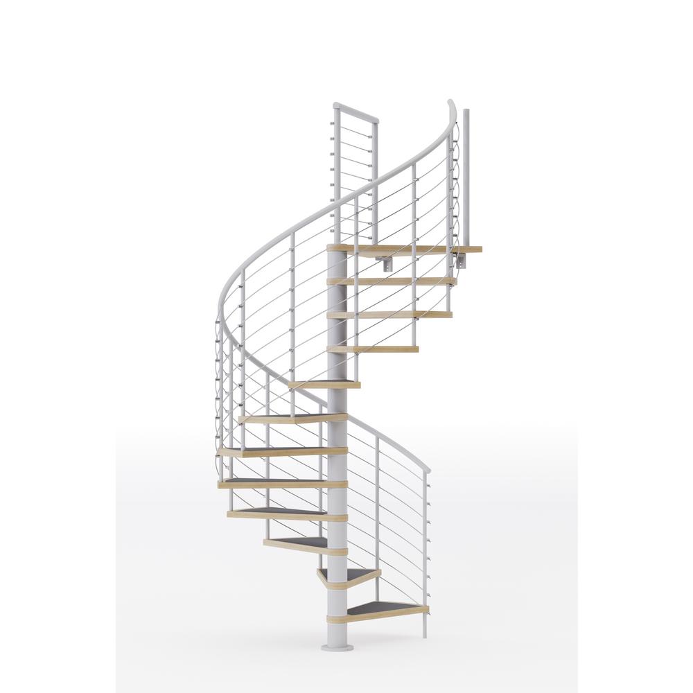 Mylen Stairs Hayden White 60 In 5 Ft 0 In Wide 14 Treads With One 36 In H Platform Rail