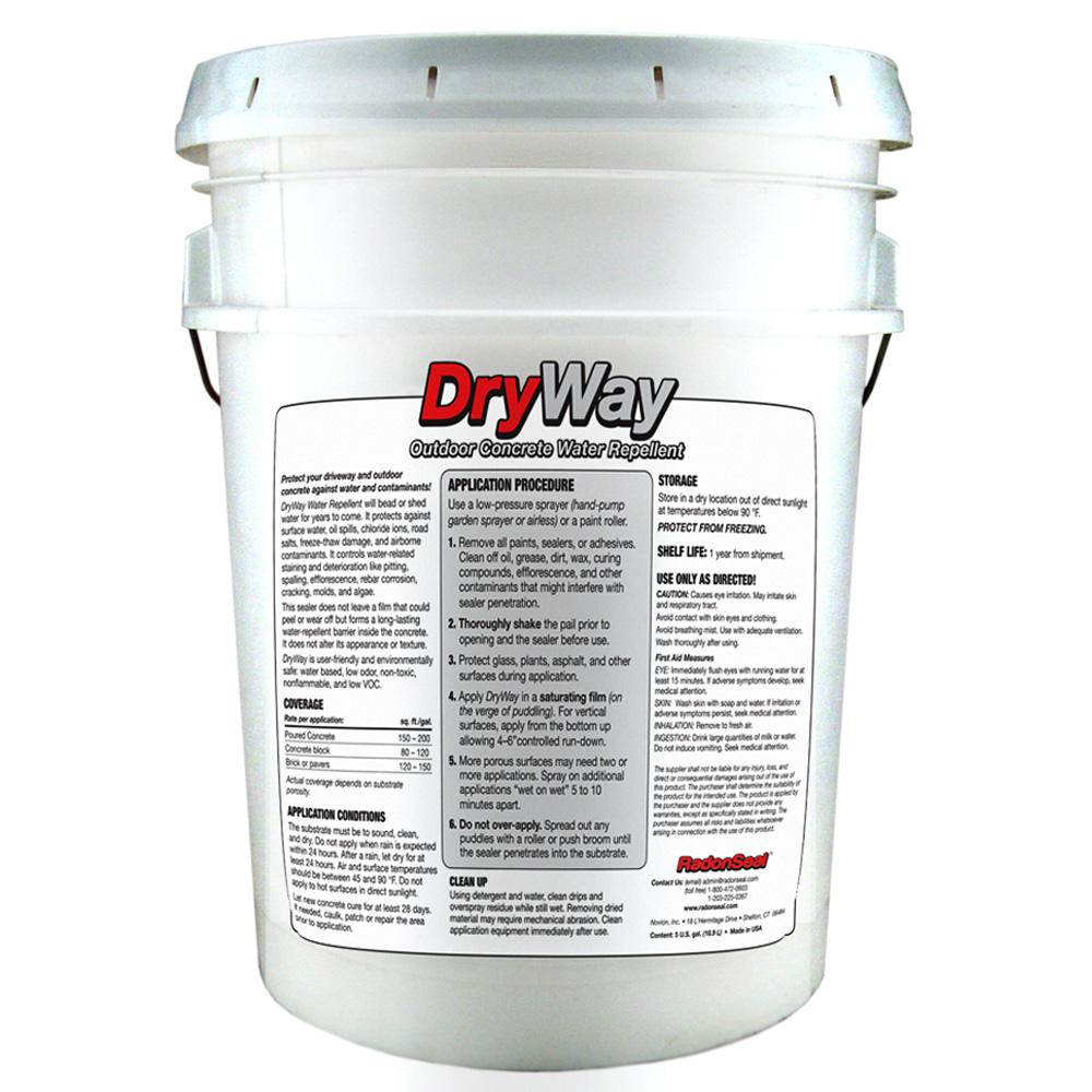 RadonSeal DryWay 5 Gal. Water-Repellent Concrete Paver And Masonry ...