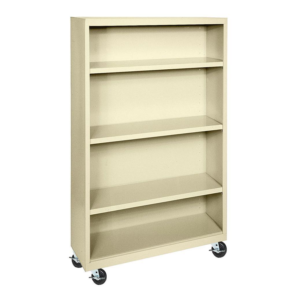 Sandusky Dove Gray Mobile Steel BookcaseBM1036183005 The Home Depot