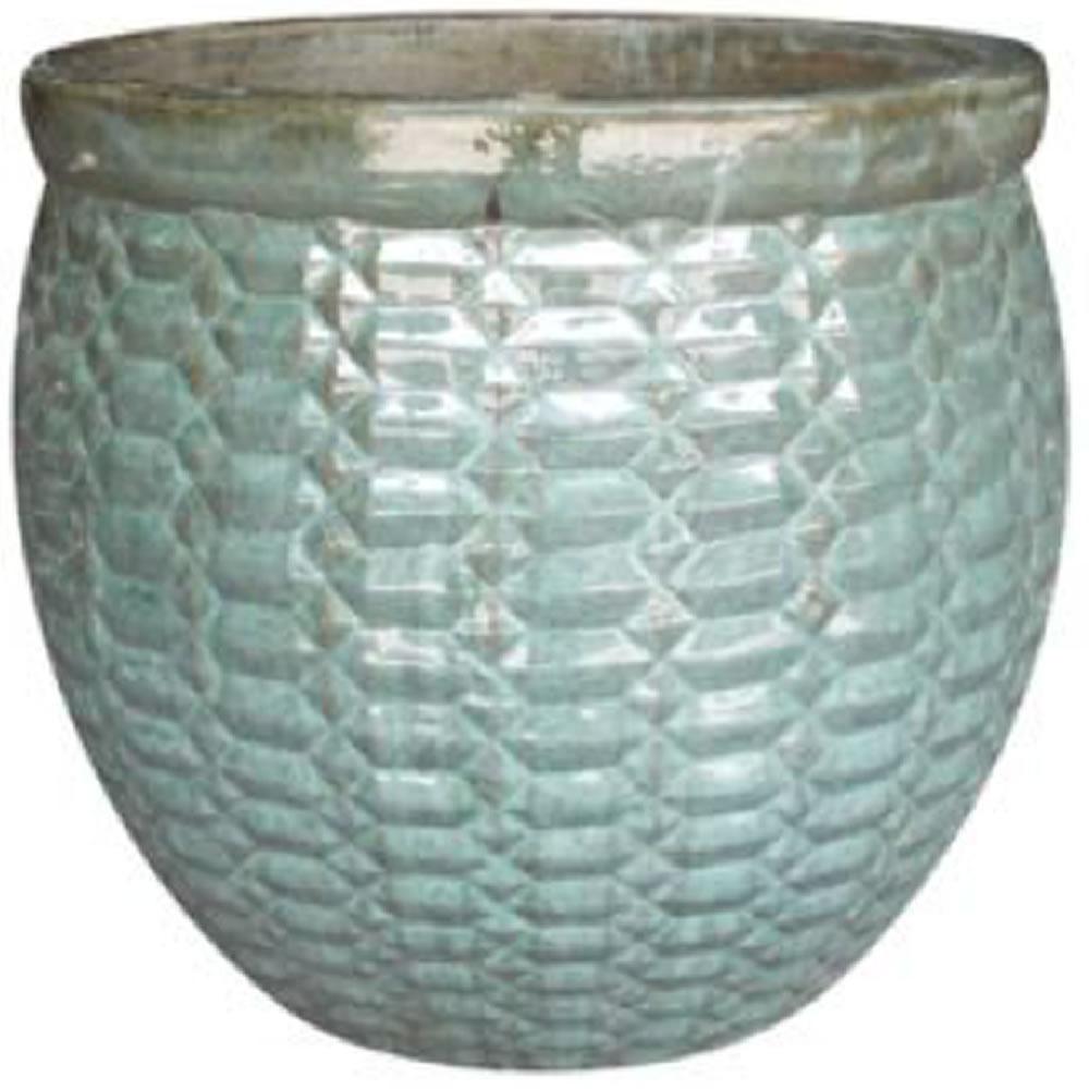 Large 23 5 In Blue Clay Pot 848505008882 The Home Depot Sku 1004187225 Large 23 5 In Blue Clay Pot