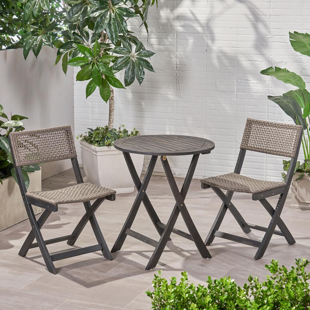 Noble House Gray Bistro Sets Patio Dining Furniture The Home Depot - Bryant 32 Round Faux Wood Folding Patio Bistro Table Noble House Gray Bistro Sets Patio Dining Furniture The Home Depot - Bryant 32 Round Faux Wood Folding Patio Bistro Table