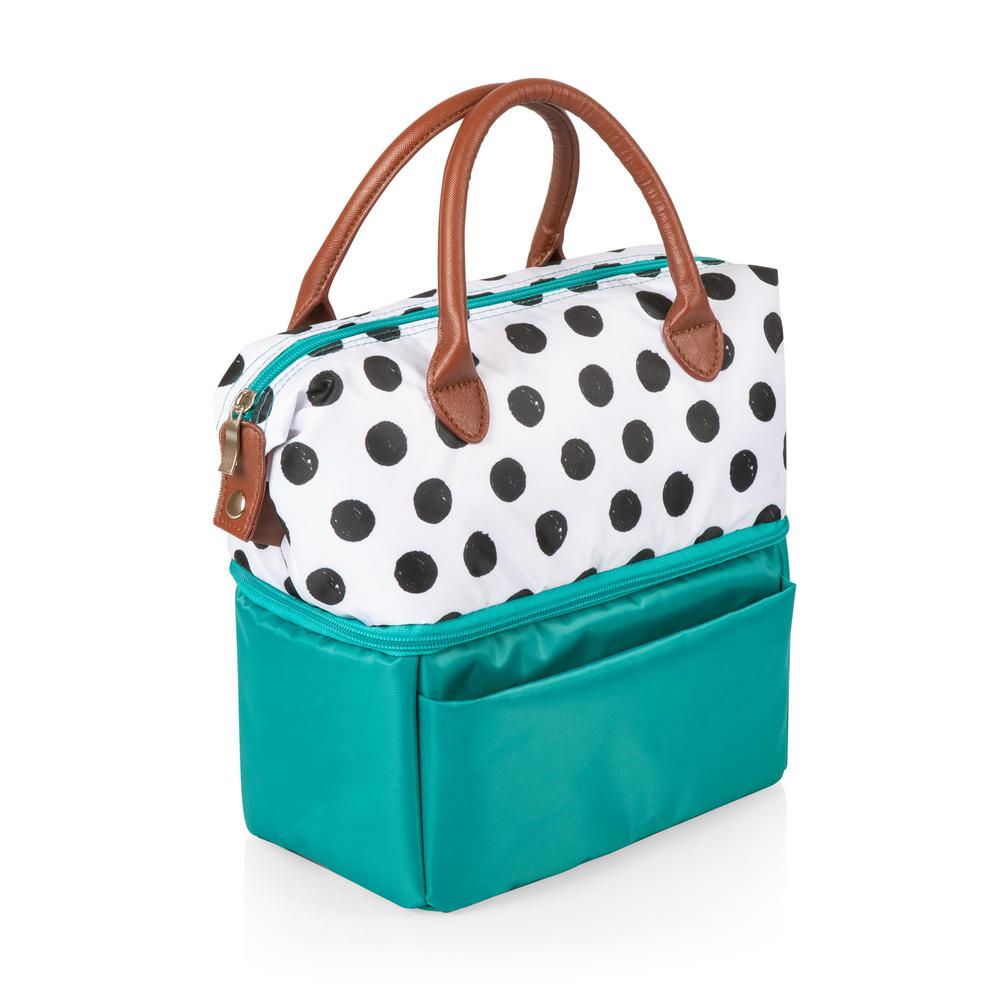 Polka Dots and Teal Lunch Bag 