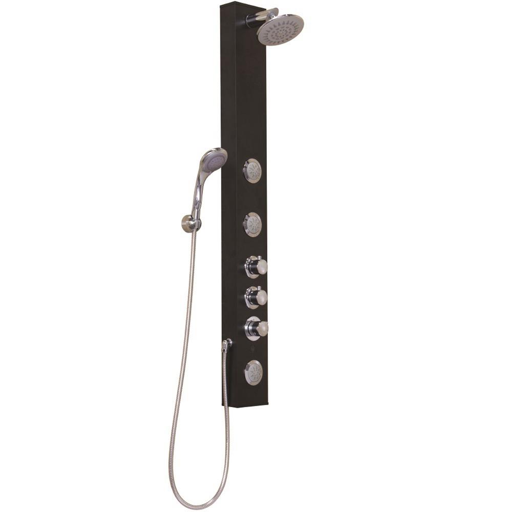 VIGO 4Way Massage 3Jet Shower Tower in Black MatteVG08010BXA The
