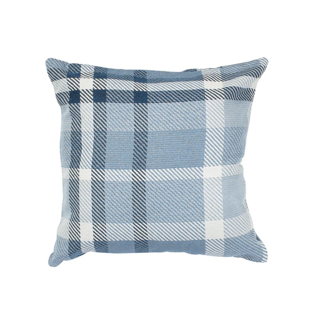 Astella Tartan Midnight Square Outdoor Accent Throw Pillow Tp18