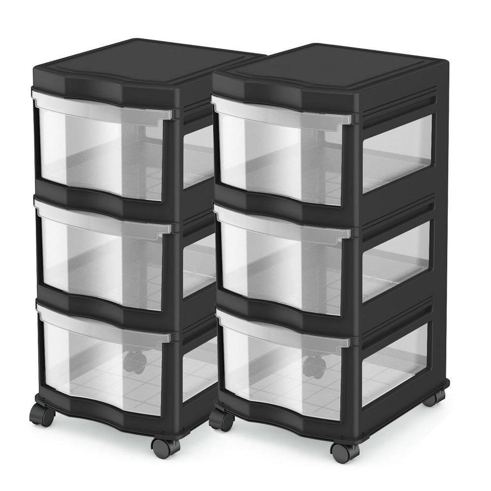 plastic storage drawers cart