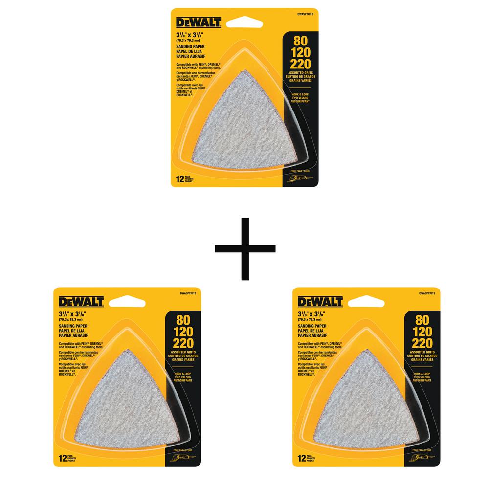 DEWALT HookandLoop Triangle Sandpaper Assortment (36Piece