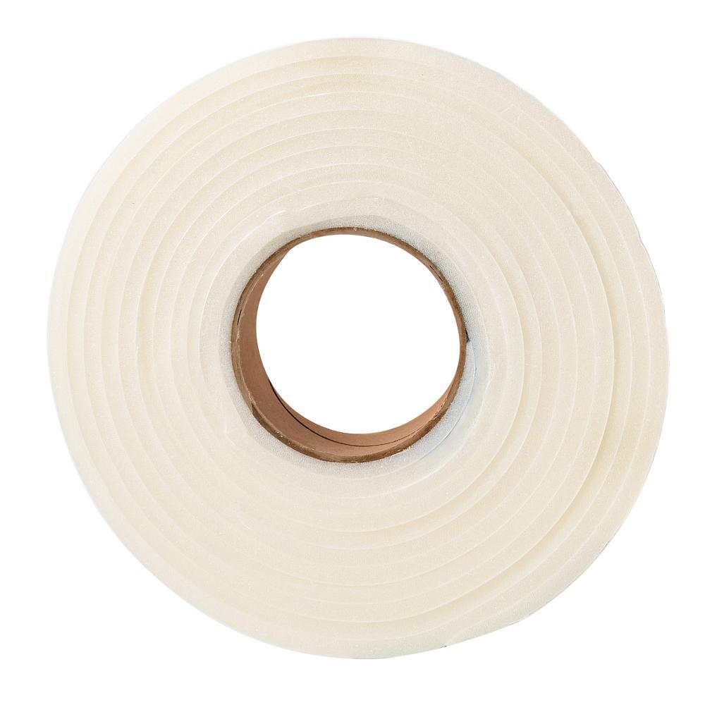 17 Ft Poly Foam Tape White Weatherstrip Window Door Gap Filler