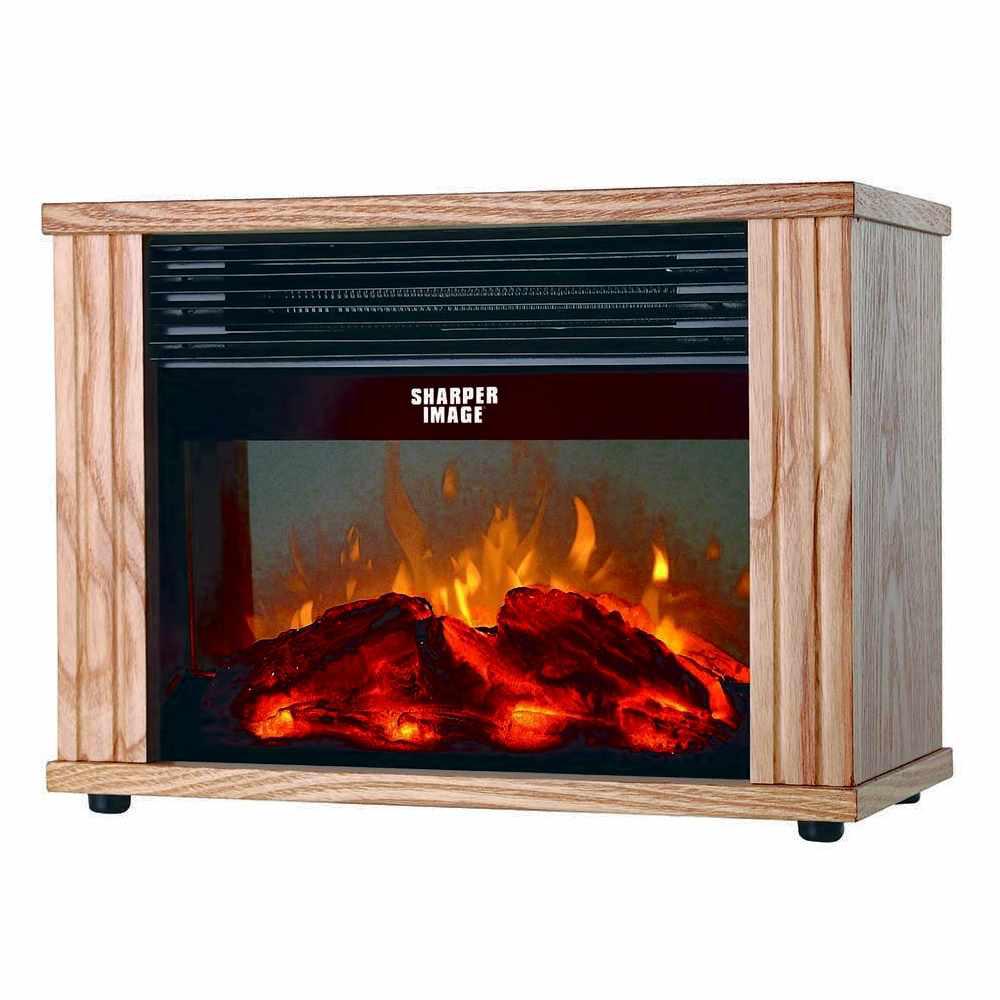 SHARPER IMAGE 15.2 inch Brown Electronic Fireplace Heater by SHARPER IMAGE