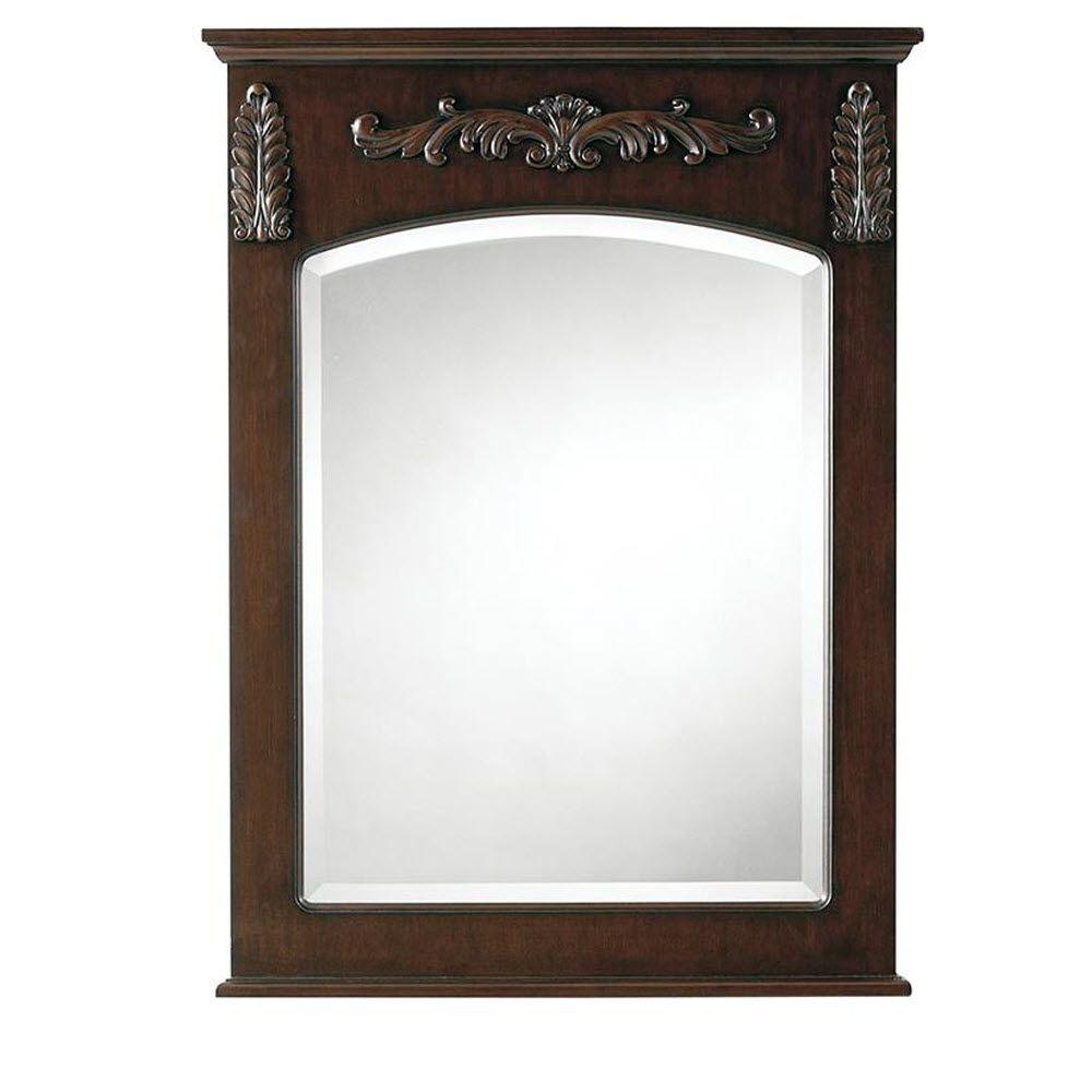 Antique Cherry Bathroom Mirrors Bath The Home Depot Antique Cherry Bathroom Mirrors