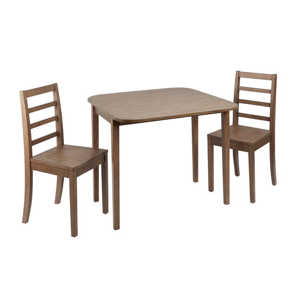 Silverwood Furniture Reimagined Mason 3 Piece Drop Leaf Gray Mason 3 Piece Drop Leaf Gray Dining Set With Ladderback Chairs