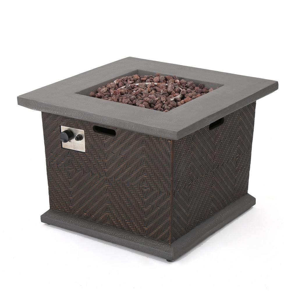 Noble House Blaze 32 in. x 24 in. Square Magnesium Oxide Gas Fire Pit