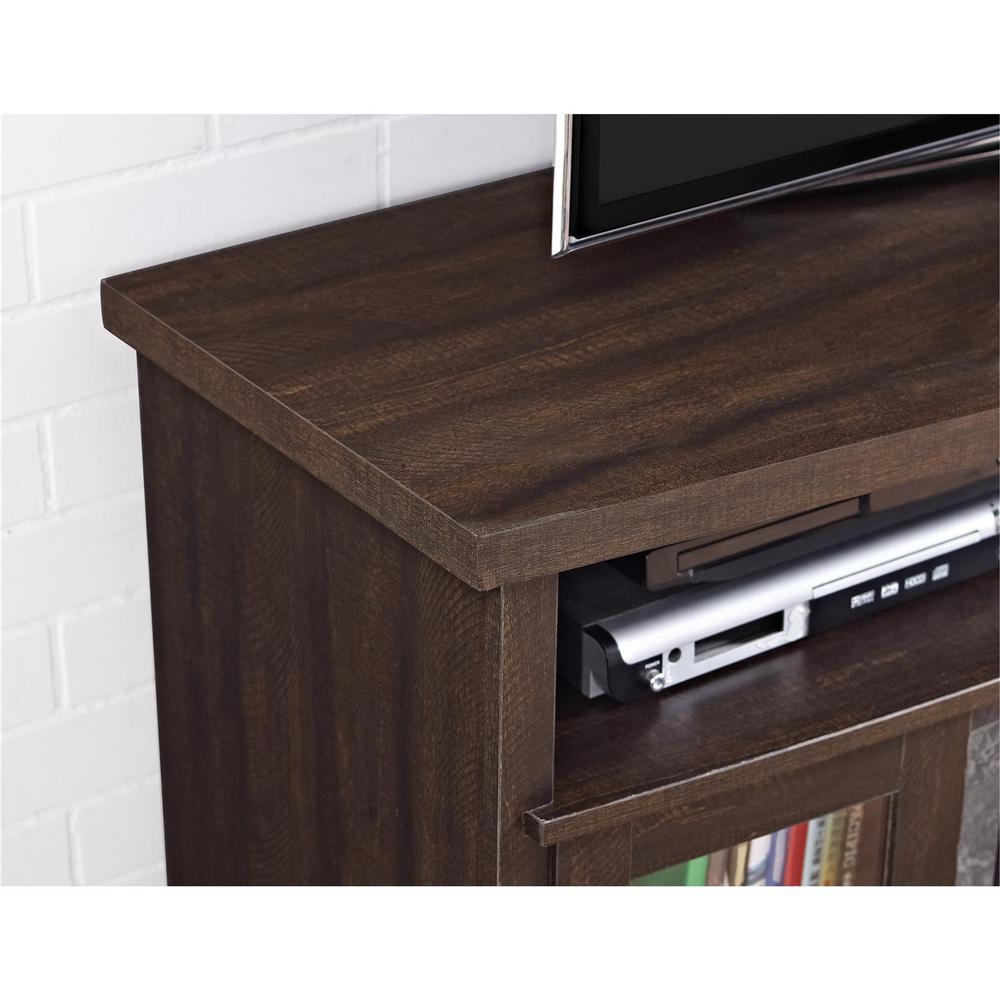 Ameriwood Yucca 60 in. Espresso TV Stand Console with Fireplace/Glass