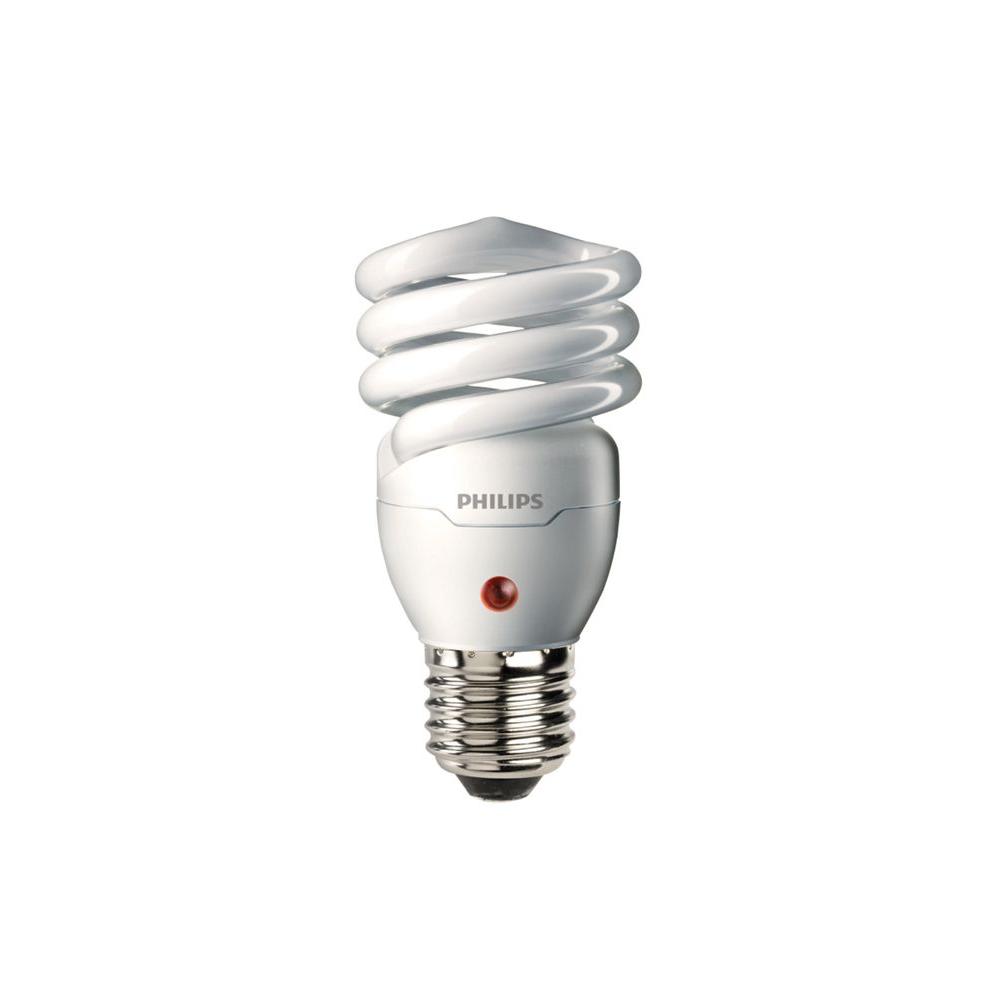 Philips 60W Equivalent Soft White Spiral Dusk-Till-Dawn CFL Light ...