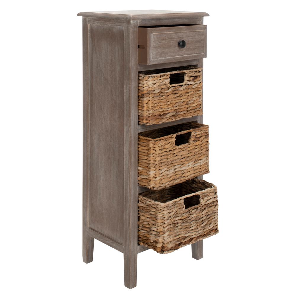 Safavieh Michaela Vintage White Storage Side Table Amh5744e The