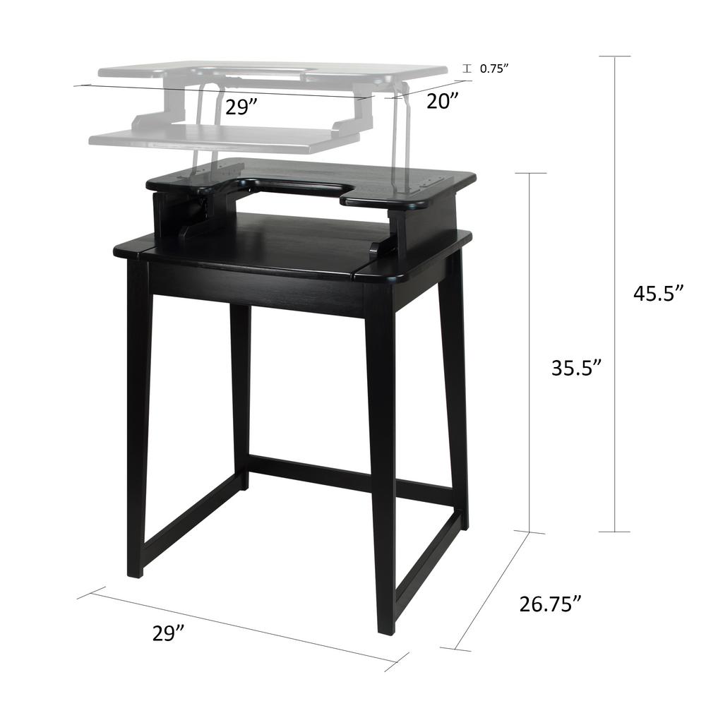 Casual Home Freestyle Black Stand Up Desk 900 12 The Home Depot