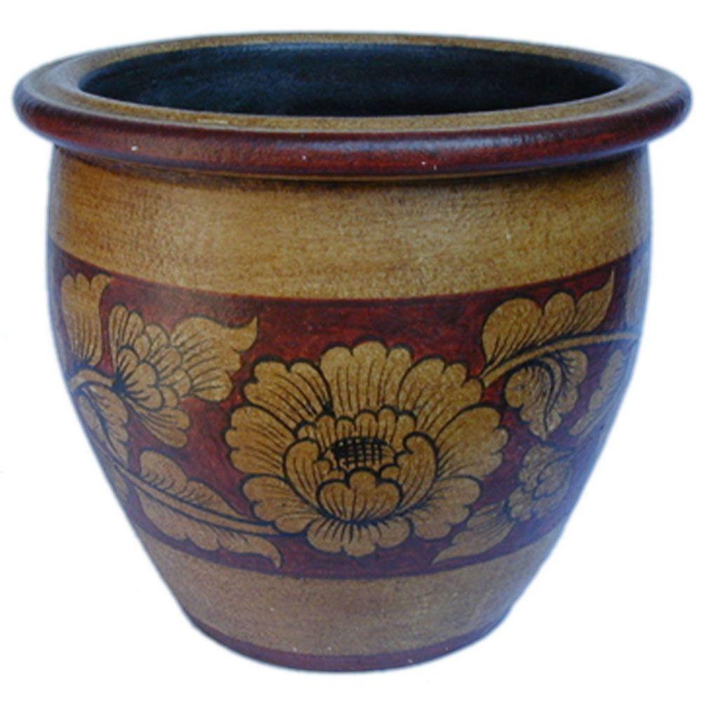 Lee's Pottery 7 in. Hand Painted Thailand Ceramic PlanterCR1026907S The Home Depot