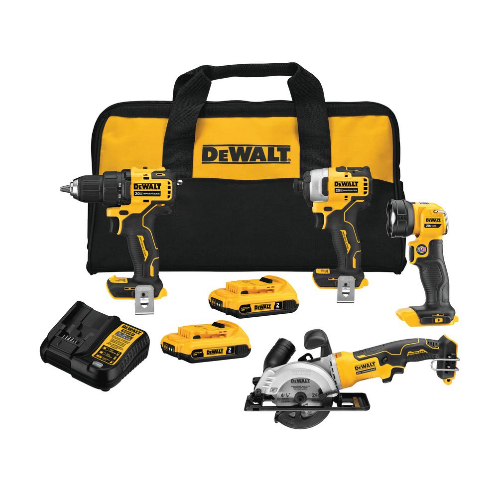 Dewalt 20-Volt MAX Lithium-Ion Brushless Cordless Combo Kit (4-Tool)