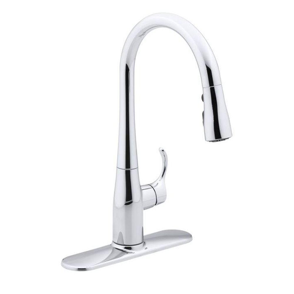 KOHLER Simplice Single-Handle Pull-Down Sprayer Kitchen Faucet with