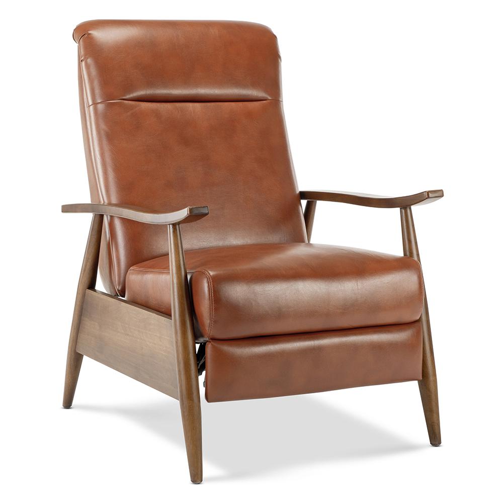 Unbranded Caramel Solaris Wood Arm Push Back Recliner-8022-57 - The