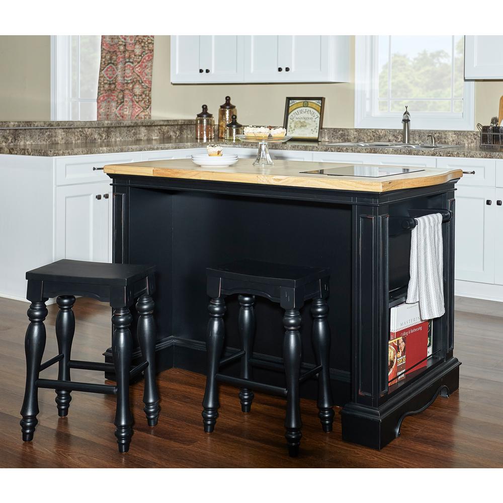 Powell Company Natural Pennfield Black Kitchen Island Granite Top
