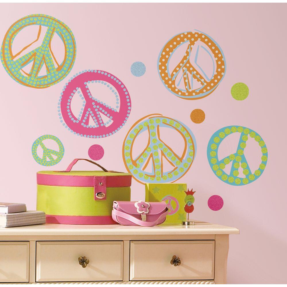 10 in. x 18 in. Crazy Dots 31Piece Peel and Stick Wall Decals