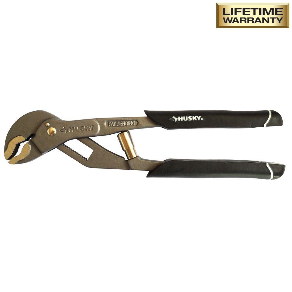 Husky 10 in. Self Adjusting Channel Lock Groove Joint Pliers Pipe