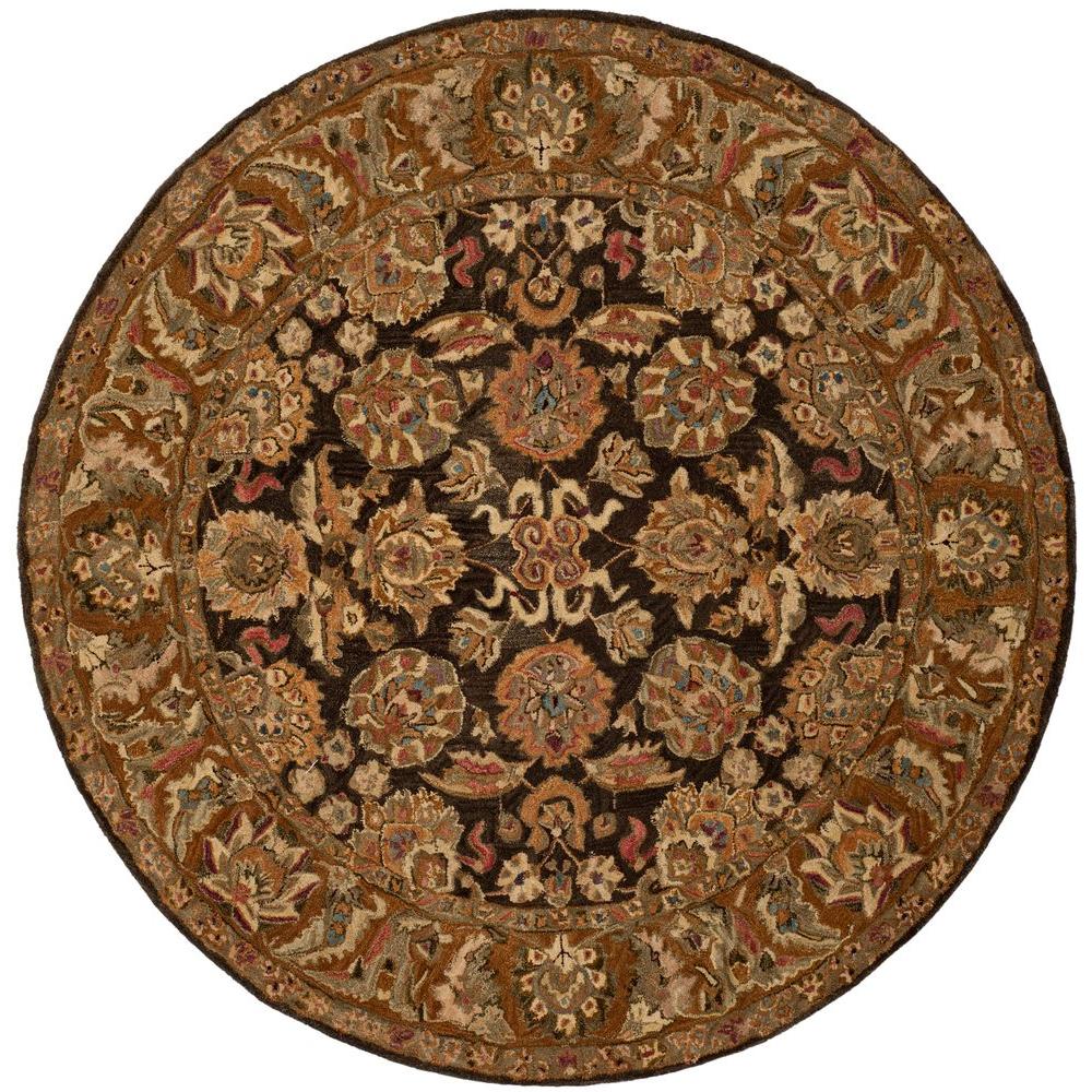 Safavieh Anatolia Dark Brown/Gold 8 ft. x 8 ft. Round Area RugAN615B