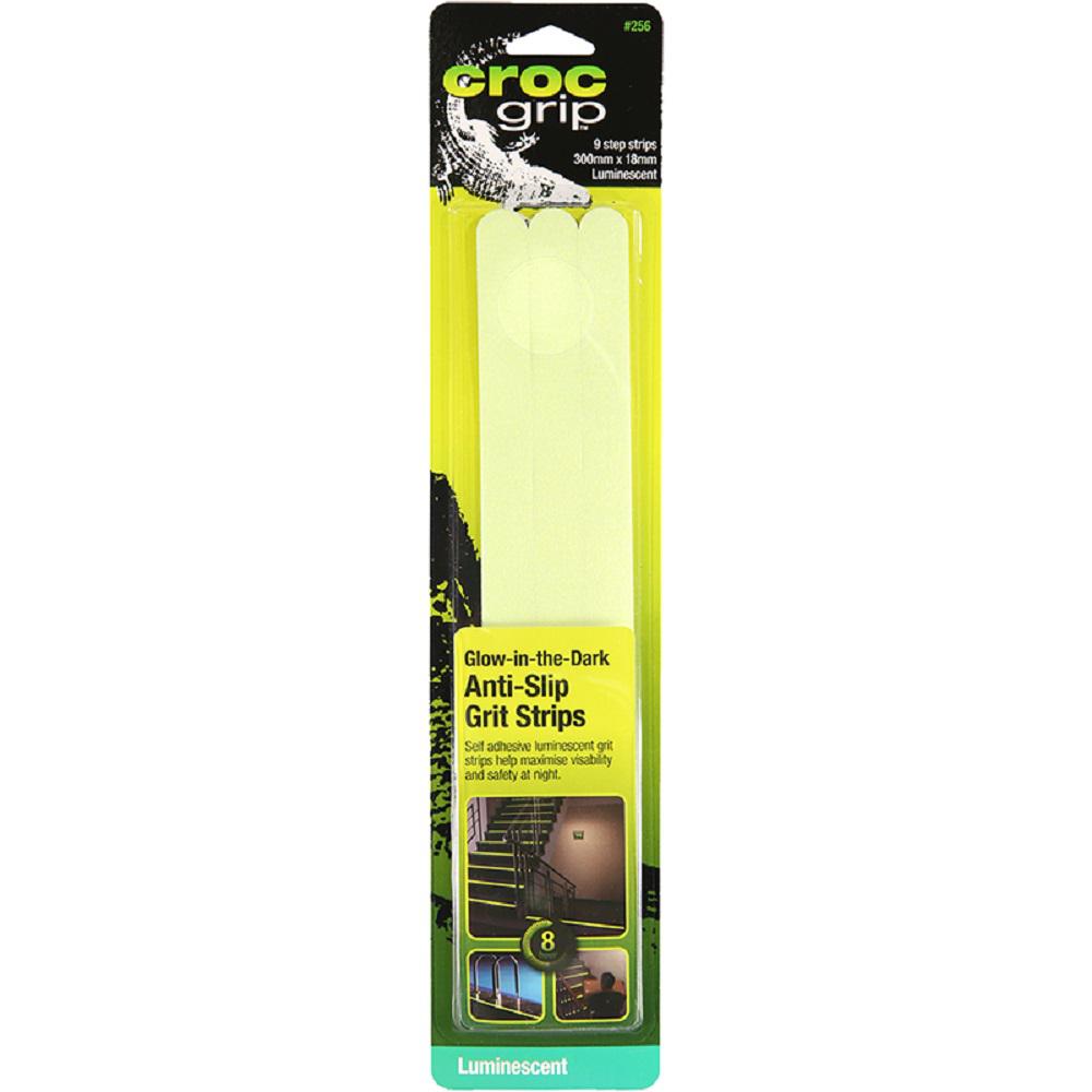 Crocgrip 300 Mm X 18 Glow In The Dark Anti Slip Grit Strips 9 Pack Crocgrip 300 Mm X 18 Glow In The Dark Anti Slip Grit Strips 9 Pack