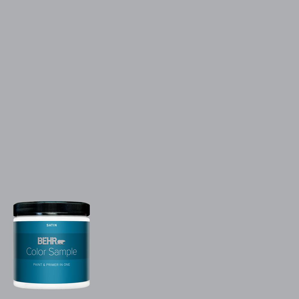 BEHR PREMIUM PLUS 8 oz. 760E3 Gray Timber Wolf Satin Enamel Interior