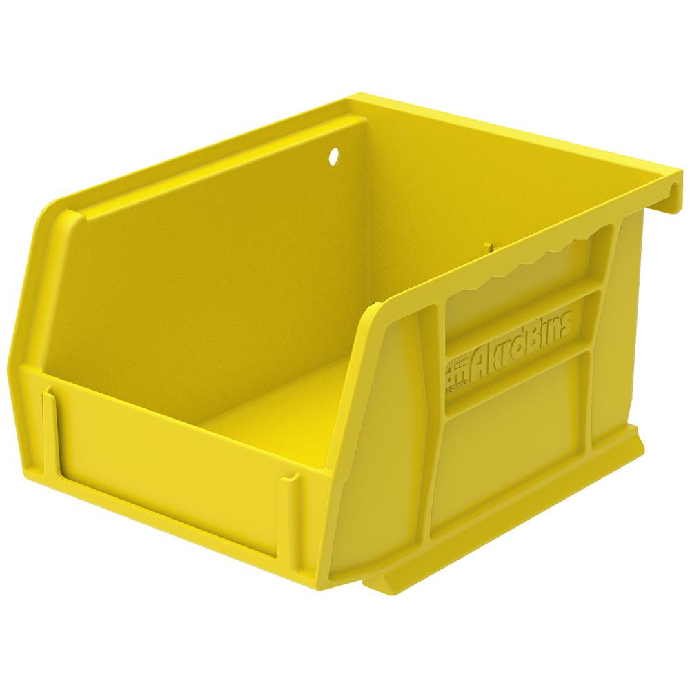 AkroMils AkroBin 4.1 in. 10 lbs. Storage Tote Bin in Yellow with 0.2