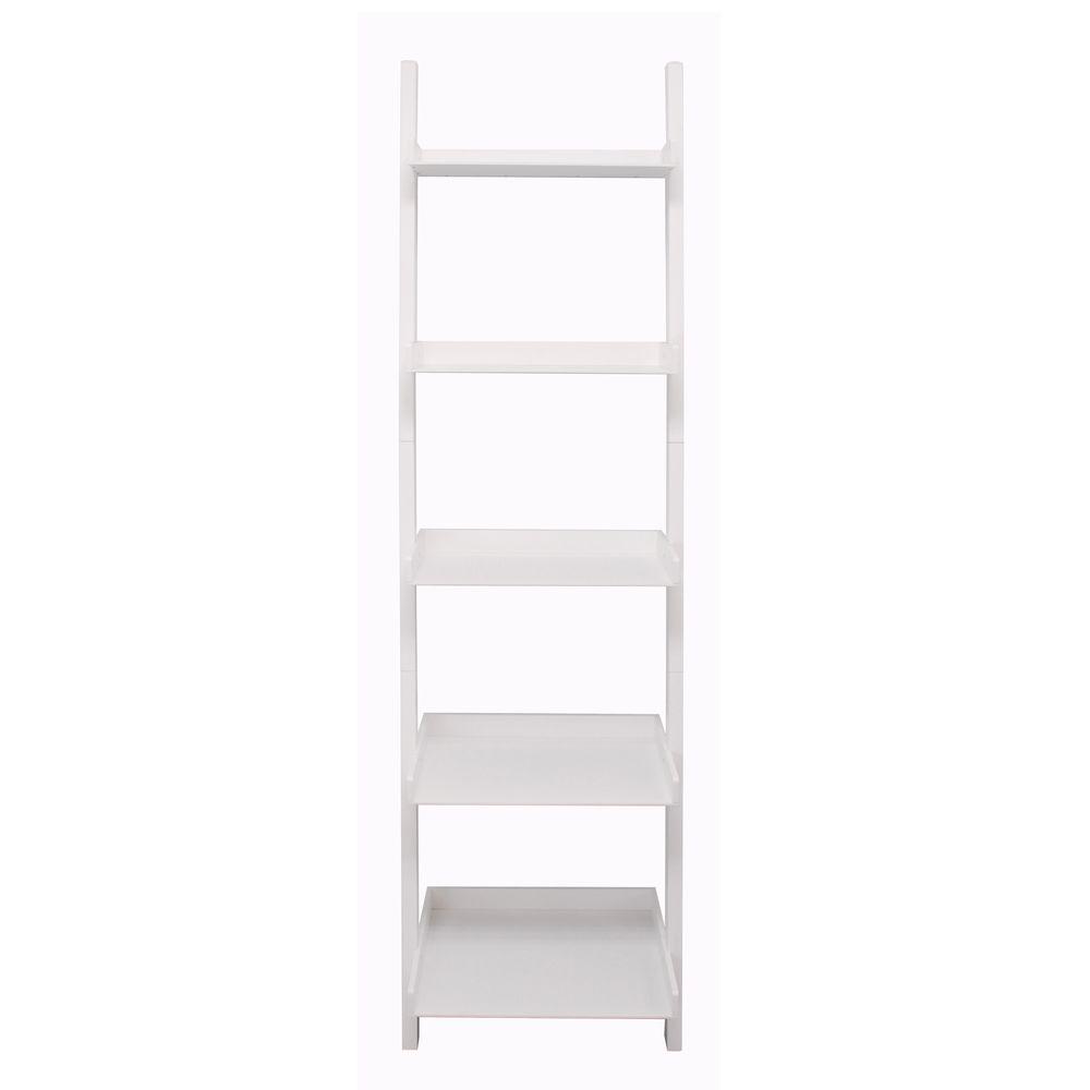 Az Home And Gifts Net Hadfield 5 Tier Wood Leaning Wall Shelf In Az Home And Gifts Net Hadfield 5 Tier Wood Leaning Wall Shelf In White