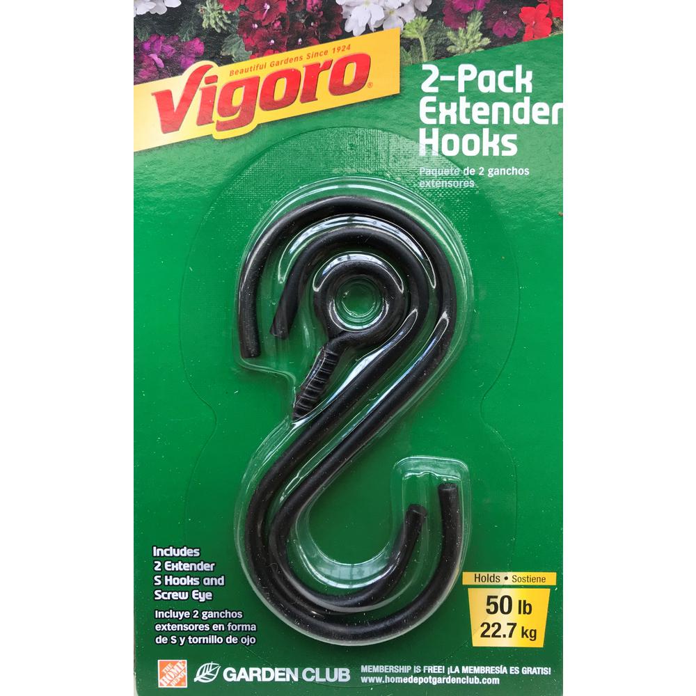 1 77 In X 0 157 In X 3 35 In Black Metal Extender Hooks 2 Pack