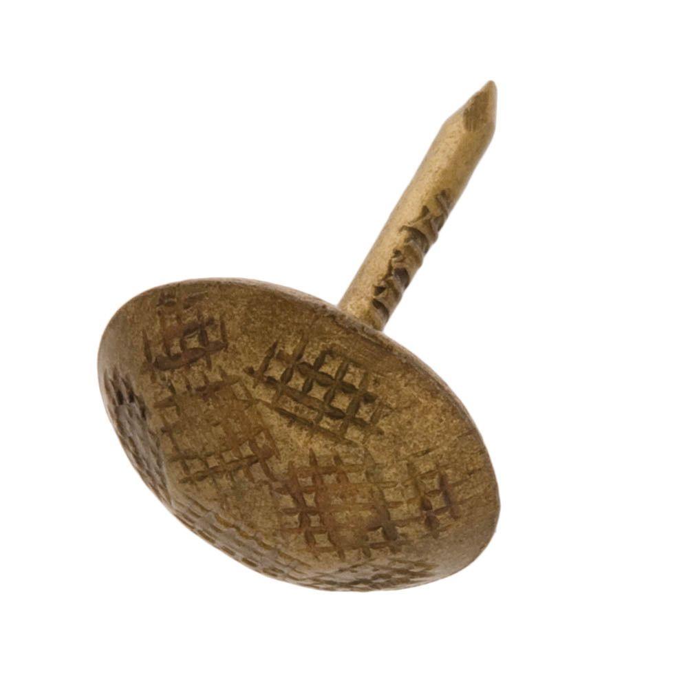 Everbilt 7/16 in. x 1/2 in. Antique Brass Hammered Upholstery Nail (20Piece per Pack)801354