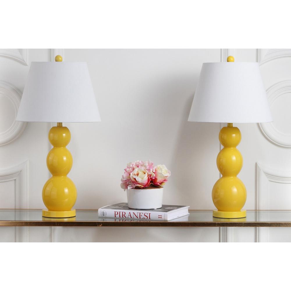 yellow and grey table lamp