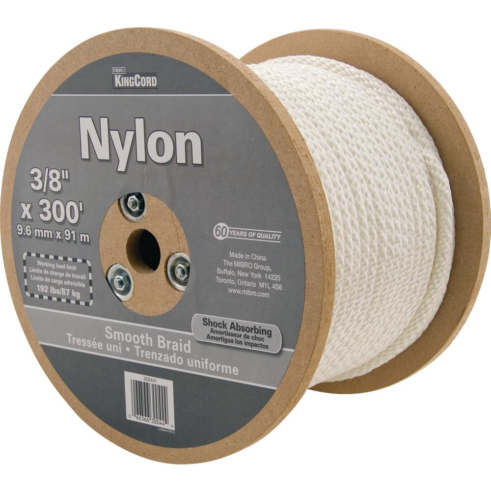 Everbilt 1/4 in. x 100 ft. White Diamond Braid Nylon Rope72716 The
