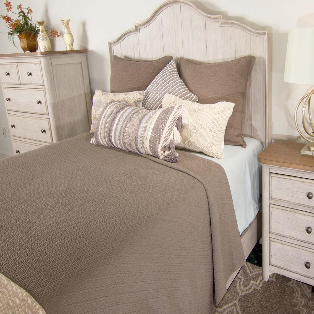 American Colors Diamond Textured Matelasse Coverlet Queen Java