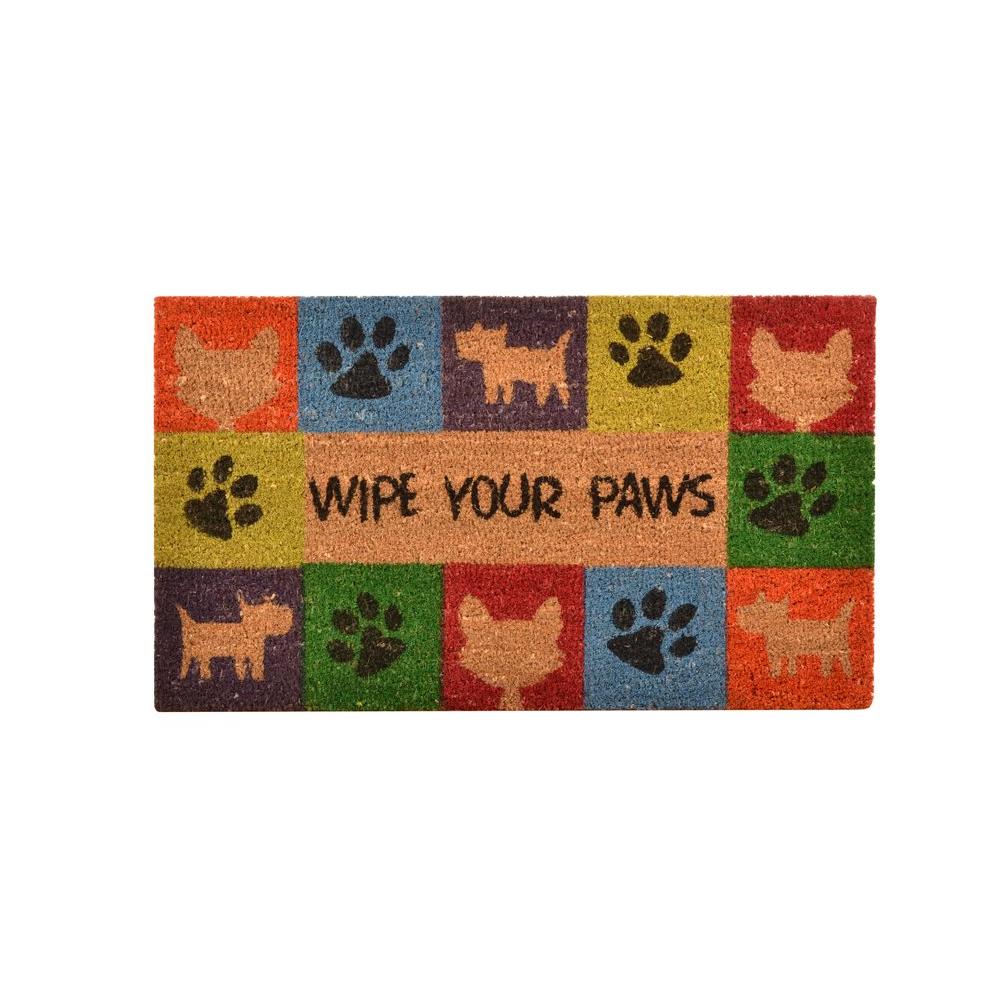 HomeTrax Designs Outdoor Wipe Your Paws 1 ft. 6 in. x 2 ft. 6 in. Coir