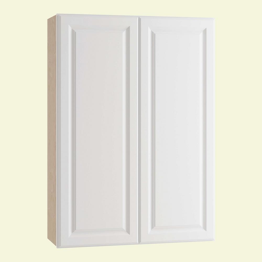 Home Decorators Collection Hallmark Assembled 24x36x12 In Wall Kitchen Cabinet With Double Doors In Arctic White