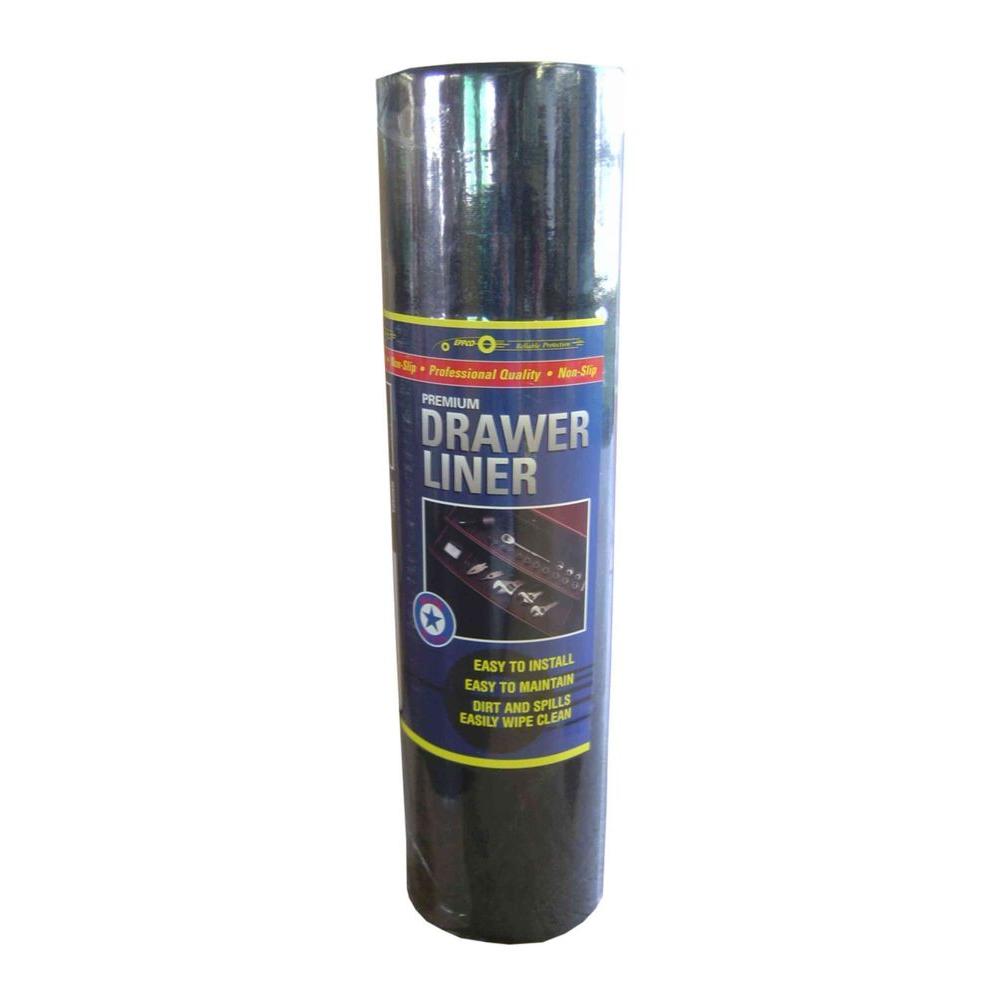 Non-Skid Case Drawer Liner 60 ft Length x 48/" Width Black 1//Roll