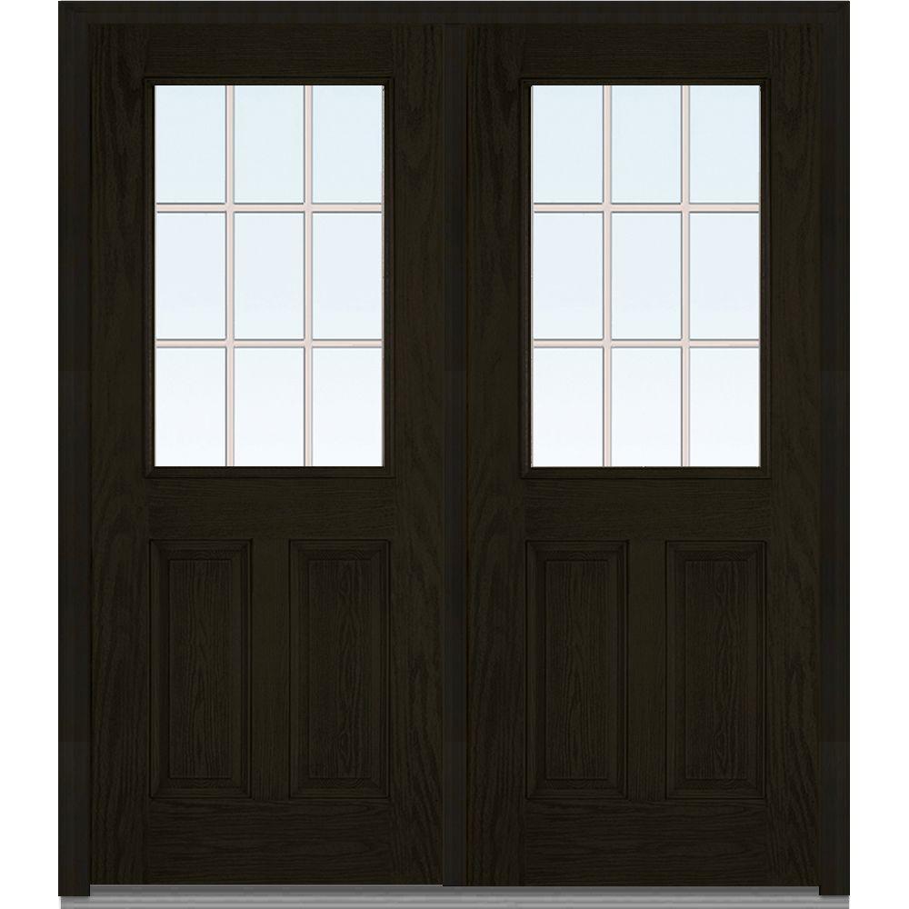 MMI Door 72 in. x 80 in. Tan Internal Grilles Right-Hand Inswing 1/2 ...