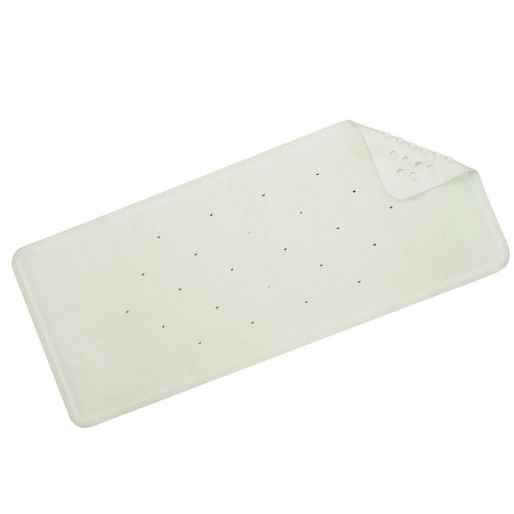 Croydex 14.5 inch x 35.4 inch Anti-Bacterial Rubagrip Large Bath Mat in White by Croydex