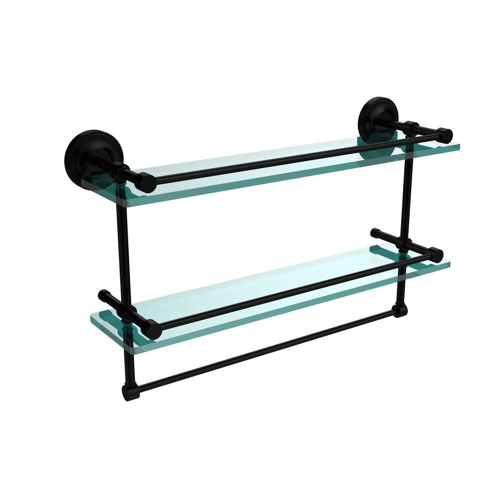 black glass bathroom shelf