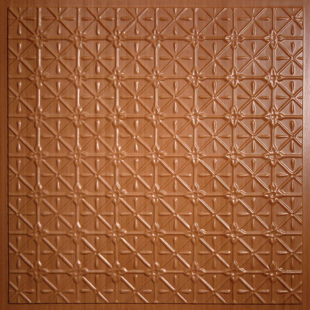 Ceilume Continental Faux Wood Caramel 2 Ft X 2 Ft Lay In Or Glue Up Ceiling Panel Case Of 6