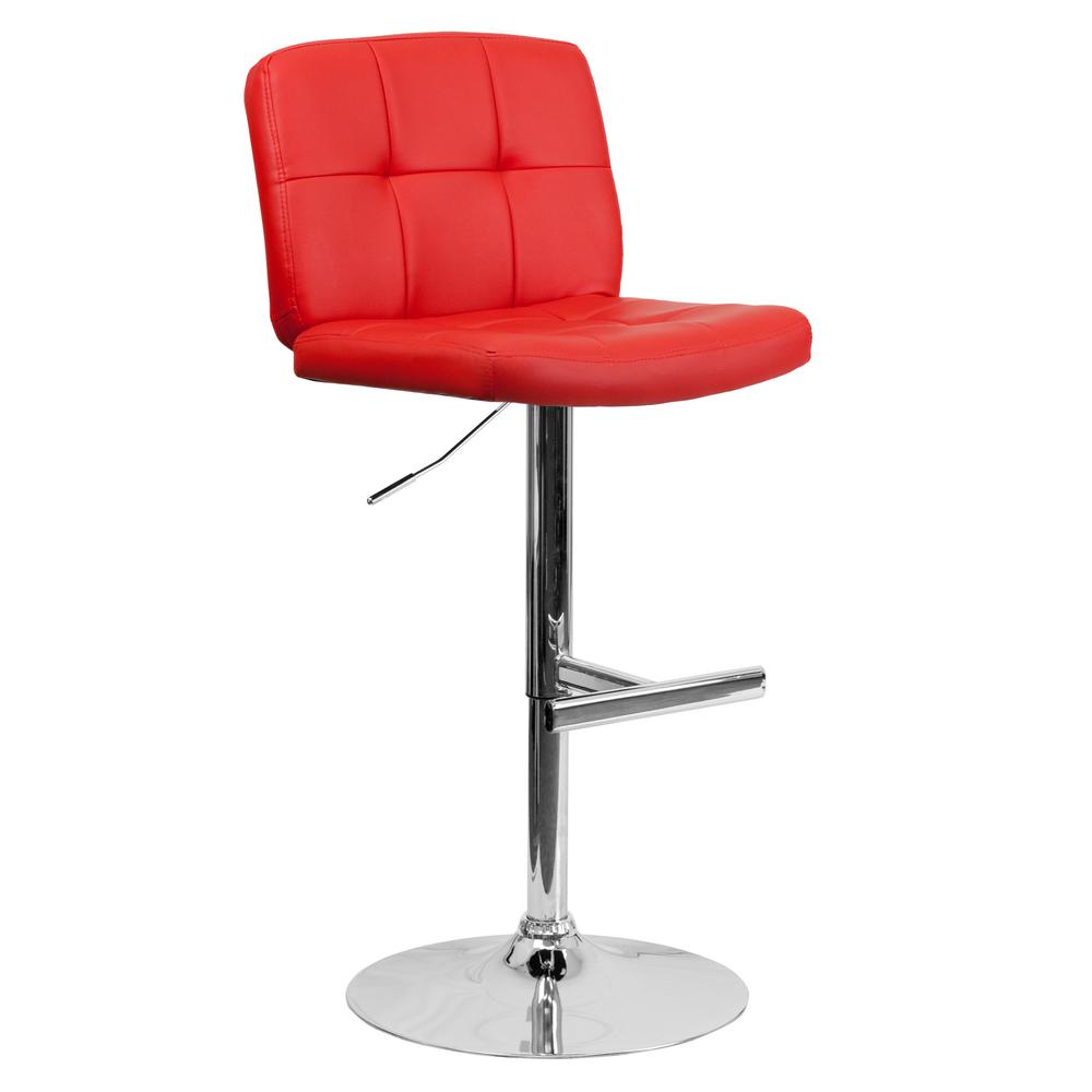 Red Fabric Bar Stools Kitchen Dining Room Furniture The Adjule Height Red Cushioned Bar Stool