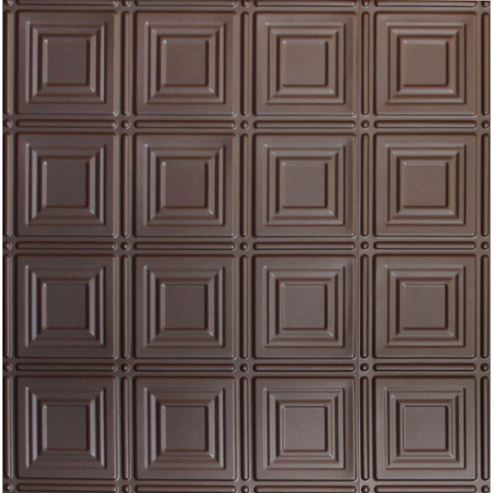 Global Specialty Products Dimensions 2 Ft X 2 Ft Bronze Tin Ceiling Tile For Refacing In T Grid Systems