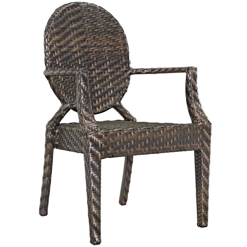 Modway Casper Aluminum Outdoor Patio Dining Chair In Brown Eei 2683 Casper Aluminum Outdoor Patio Dining Chair In Brown