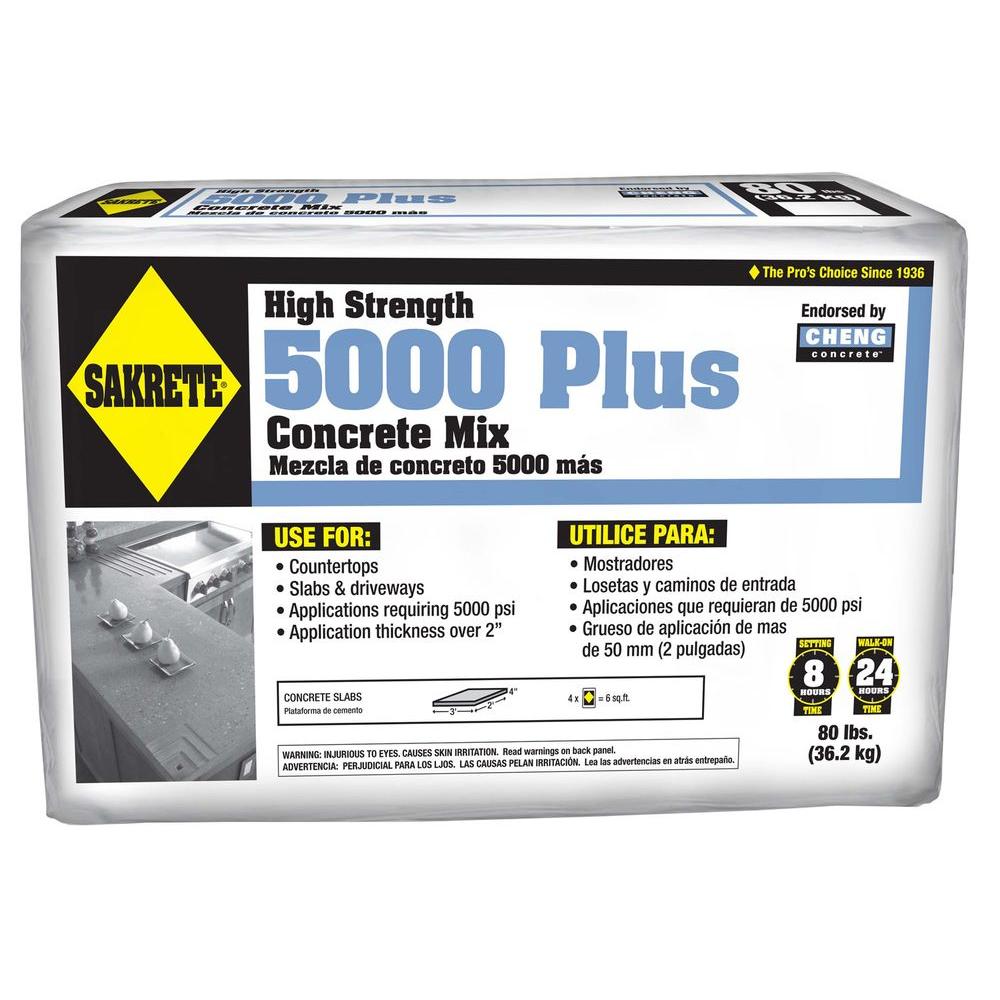 SAKRETE 5000 Plus 80 lb. Concrete-65200370 - The Home Depot