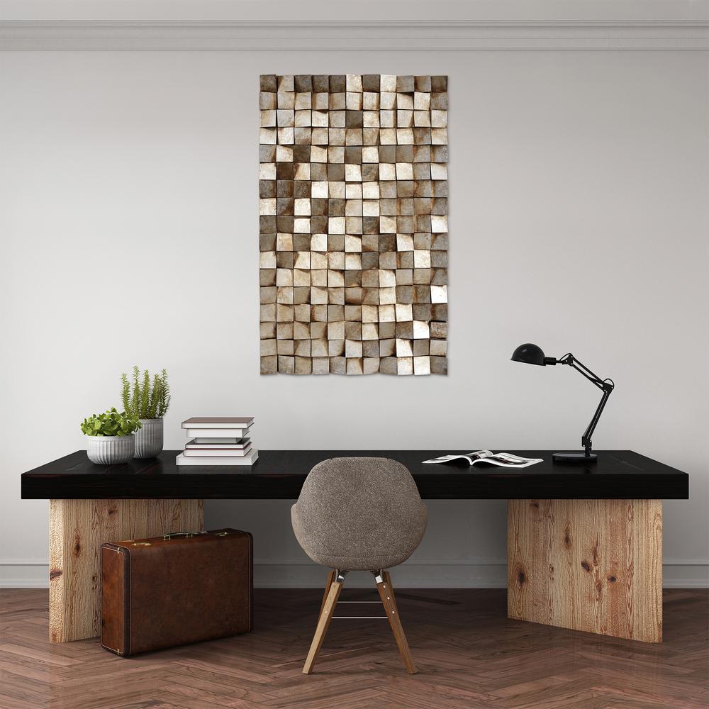 48 In X 30 Textured 1 Mixed Media Wooden Hand Painted